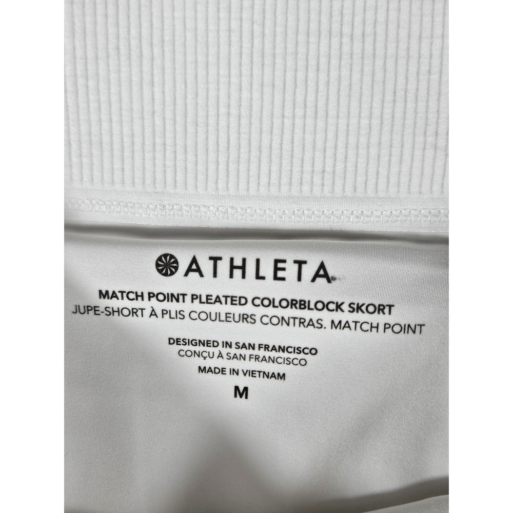 Athleta Match Point Pleated Colorblock Skort White Red Pink Stripe 694842 Medium - Picture 5 of 11